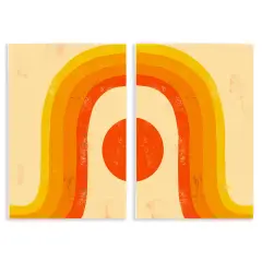 Stupell Industries Sun Setting Under Warm Tone Rainbow Wall Plaque Art