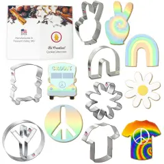 Groovy Cookie Cutter 6 Pc Set. USA Tin Plate Steel - By CookieCutter.Com