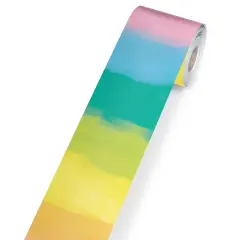 Watercolor Rolled Board Borders Straight Happily Ever Elementary