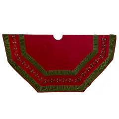 Kurt Adler 72-Inch Red and Green Gathered Border Tree Skirt