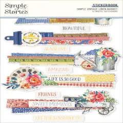 Simple Stories Sticker Book 12/Sheets-Simple Vintage Linen Market