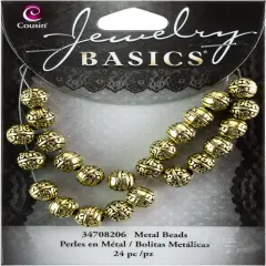 CousinDIY Jewelry Basics Metal Beads 8mm 24/Pkg-Gold Scroll
