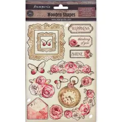 Stamperia Colored Wooden Shapes A5-Shabby Rose