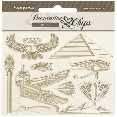 Stamperia Decorative Chips 5.5"X5.5"-Fortune Egypt Pyramid
