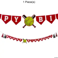 Softball Happy Birthday Banner