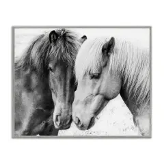 Stupell Industries Horse Love Duo Portrait Framed Giclee Art Gray Frame