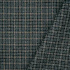 Navy-Beige-Multi Polyester Wool Plaid Check Twill Woven Suiting Fabric By the Yard