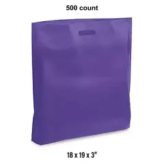 Reusable Die Cut Bags 18 x 19 x 3" for Stores Purple