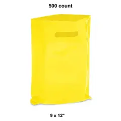 Versatile 9 x 12" Die Cut Handle Bags Yellow