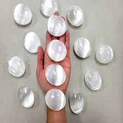 Selenite Crystal Palm Stones