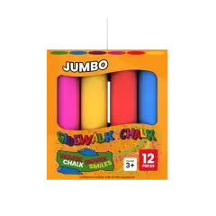 Jumbo Sidewalk Chalk, 12 Count, Assorted Colors &ndash; 36 Sets