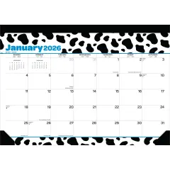 Cow Prints | 2026 15.5 x 11 Inch Monthly Desk Pad Calendar