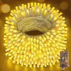 Christmas String Lights - 1000 LED, 403 FT, 8 Modes (Warm White, Clear Wire)