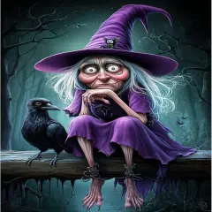 Witch Halloween Diamond Painting Kits for Adults(30x40cm)