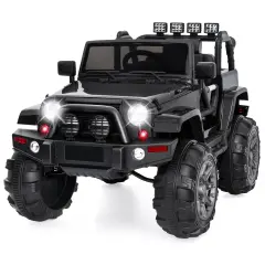 Best Choice Products 12V Kids Ride On Truck Car w/ Remote Control, Spring Suspension, Bluetooth, LED Lights Black