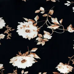 1 Yard Floral CEY Airflow Print Fabric, 58/59&Prime; Wide 100% Polyester BLACK