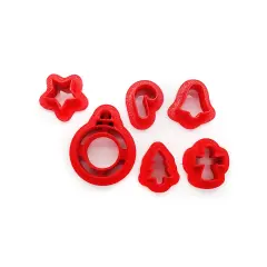 Cute Christmas Clay Cutters, Mini Ornament Shapes, 6 pc, Adorabilities