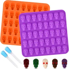 2 Pack Gummy Skull Candy Silicone Molds