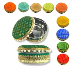 4 Ct Steel Ladoo Box 250 Grams Festival Special Stainless Steel Sweets Gift Box Perfect for Holi Diwali Rakhi Housewarmings Mithaai Desert Box Green