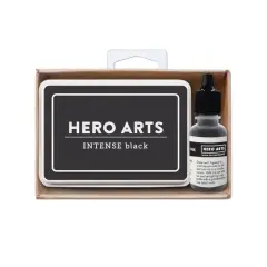 Hero Arts Intense Black Ink Pad + Reinker Bundle