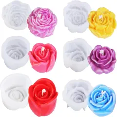 6 PCS Flower Silicone Candle Mold, Silicone Molds