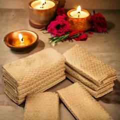 Golden Unstitched Saree Blouse Pieces Woven Brocade Fabric for Women Return Gifts for Pooja Housewarming Golden Colors