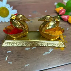 Double Duck Golden Chopra, Pooja Favor, Diwali Gift, Diwali Favor, Deewali Decor, Haldikumkum Plate, Pooja Return Gift, Pooja Item
