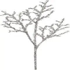 Premium 18-Inch Iced Spray Silver Decor - Pack of 6, Elegant Home & Event Decoration, Ideal for Christmas, Weddings, Holidays and Parties