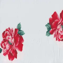 1 Yard Polyester Spandex DTY Knit Fabric Soft Stretch Floral Print 58/60" Width IVORY