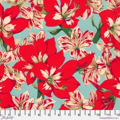 Holiday Floral in Red (pwmn065.red) | Holly Day | Martha Negley | Free Spirit