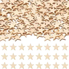 100 PCS 0.78 Inch Wood Stars Cutouts - Unfinished Wooden Stars Ornaments