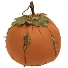 Weighted Fabric Pumpkin with Stick Stem for Fall Table Decor