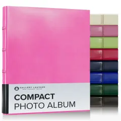Gallery Leather Compact Photo Album 4x6-3 Ring Binder Photo Album, 60 Pages for 120 Photos, Fillable, Can Fit 4x6 Photos, Handcrafted Acadia Hope