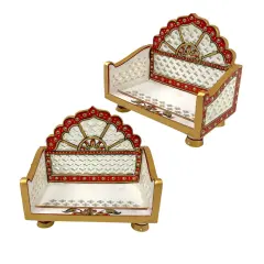 Acrylic Laddu Gopal Sinhasan for Pooja Mandir Kanha Ji Singhasan Krishna Aasan for All God Janamashtami Favor Meenakari Singhasan for Pooja Housewarming Gift