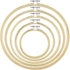 5 Pieces Bamboo Embroidery Hoops,(4&rdquo;, 6&rdquo;, 8&rdquo;, 9&rdquo;, 10&rdquo;) Set for Embroidery