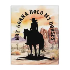 Stupell Industries Not Gonna Hold My Horses Canvas Wall Art Design by Lettered and Lined