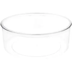 Pioneer Plastics 240C Clear Large Round Plastic Container, 8" W x 3" H