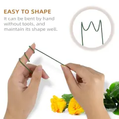 50 Pieces Floral Wire Stems Flower Wire Stem Dark Green Floral Stem Wire for Crafts Making DIY Bouquet Flower Arrangements Wire Stem Supplies Florist Floral Wire Stem Flower Paper Wrapped Wire (Green)