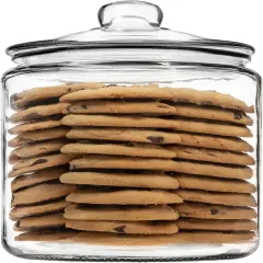 1 Gallon Glass Cookie Jar with Lid &ndash; Airtight Glass Food Storage Container for Cookies, Candy, Flour, Dog Treats & More &ndash; Clear Large Kitchen Jar for Pantry or Laundry Room &ndash; Pack of 1