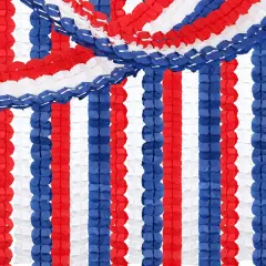 Fourth-4th of July Memorial-Day Party-Decorations - 157FT Red White Blue Patriotic Streamers Garland,Graduation Four-Leaf Clover Hanging Banner,Independence American Birthday Decor Hugtmr