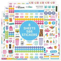 bloom daily planners Sticker Sheets, Teacher Planner Stickers V2