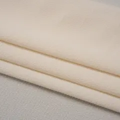 1 Yard Light Beige Puckered Lightweight Polyester Crepe for Dresses Skirts Shirts, 56 Inches Width