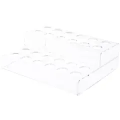 Plymor Clear Acrylic 2-Level Display Stand for 24 Round Lipstick Tubes, 3" H x 9.5" W x 7.5" D