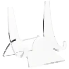 Plymor Clear Acrylic Double-Scoop Display Easel, 3" H x 2.875" W x 2.5" D