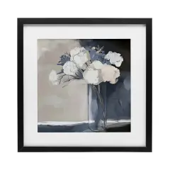 Stupell Industries Gentle Petals Grey & Beige Framed Print Under Glass, design by Mona Grace