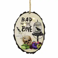 Ganz 4.5 Inch Halloween Light Up Ornament Halloween Tree Ornament , Halloween Decor Haunted Witch Bone Spider BAD