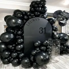 Black Balloons Double Stuffed Latex Balloon Garland Arch Kit Different Size 18/12/5 inch