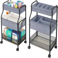 3-Tier Baby Diaper Caddy Organizer and Storage Cart with 4+2 Dividers