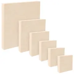 Da Vinci Pro Birch Wood Panel 7/8" Deep &ndash; Bundle of 6 Square Panels - Fine Textured, Warp Resistant, Lightweight & Rigid &ndash; Perfect for Mounting Sanded Pastel or Watercolor Paper, Linen or Canvas