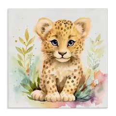 Stupell Industries Baby Cheetah Cub Canvas Wall Art Design by Andrea Haase